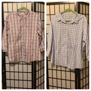 Bundle of Two LL Bean Button Down Shirts - XL